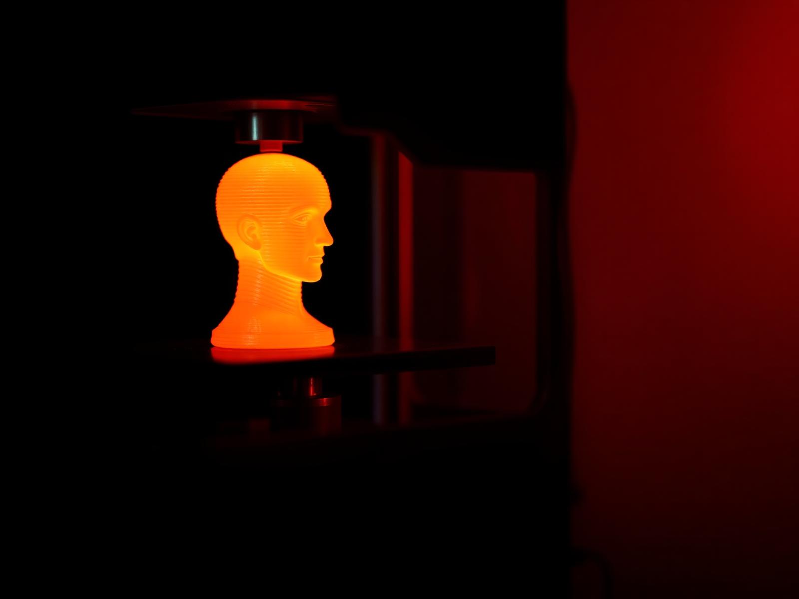 3D printer building a detailed model