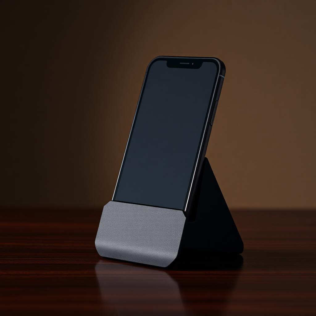 Modular Phone Stand — Adjustable-angle phone stand printed in matte PETG. Fits phones and small tablets.