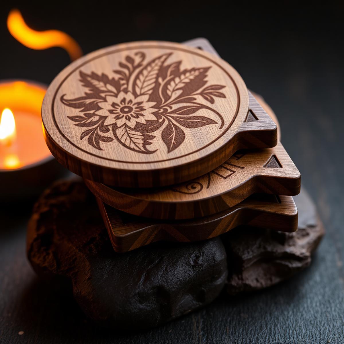 Botanical Wood Coasters
